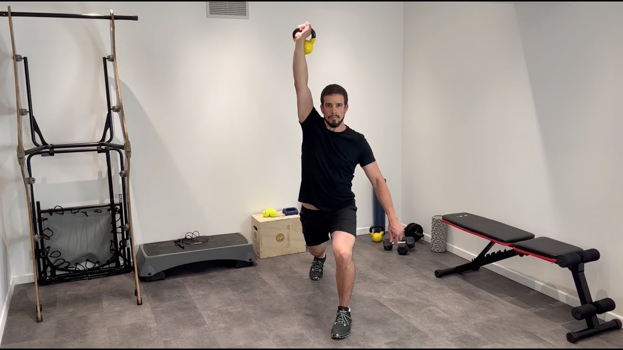 Kettlebell Single Arm Jerk Lunge