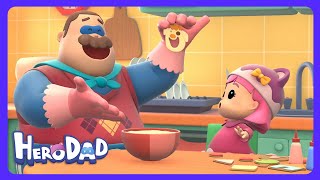 Hero Dad - Cookie Dough Puppy Challenge! 🐶 | Kids Cartoons | WildBrain Nursery