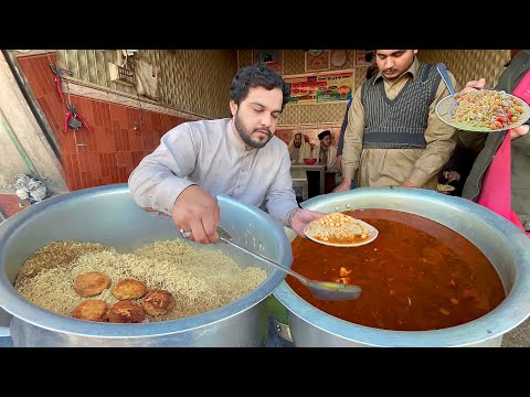 BEEF CHAWAL NASHTA - ADNAN SAMI BEEF CHAWAL | PAYA CURRY CHAWAL | CHANA CHAWAL PAKISTAN STREET FOOD