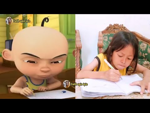 Upin ipin buat kartu hari raya