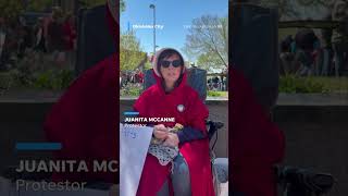 Oklahoman protestor says she "would've moved if I wanted to have a king"