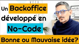 Backoffice développé en No-Code pour ma startup