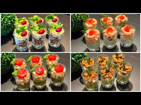Festlicher Vorspeisen, um Ihre Gäste zu begeistern. Snacks für eine Party oder ein Buffet!