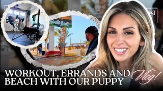 Vlog: Workout, Errands and Beach with our Puppy
