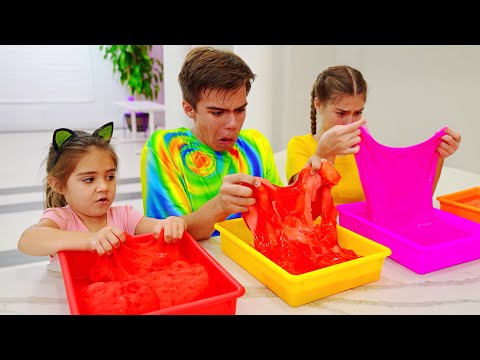 Desafios com Slime: Nastya e Artem em aventuras coloridas e divertidas!