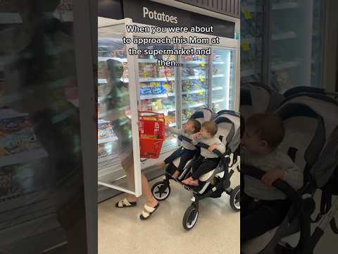 Twin Mom was sick of people making comments to her in grocery store so she found a solution 😂🤍