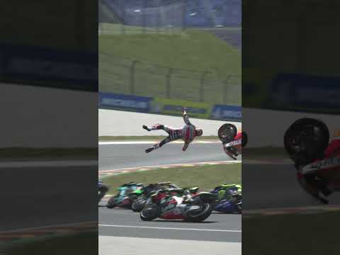 Marquez flew off his motorbike