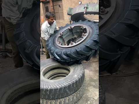 How tractor tyres are made in factory 🤯 #tractor #making #shortvideo