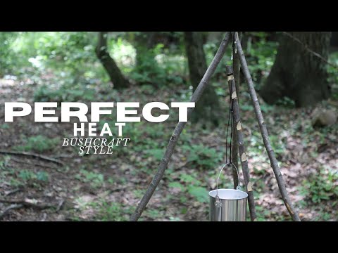DIY Bushcraft Tripod with Adjustable Trammel | Full Campfire Cooking Setup