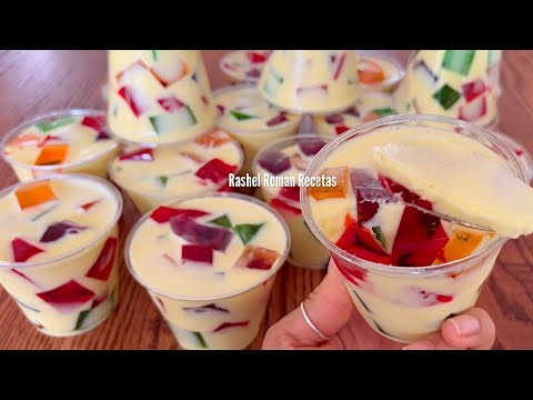 Gelatina mosaico con crema económico para negocio /sobremesa fácil 😋