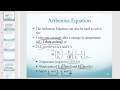 Arrhenius Equation and Rate Constants