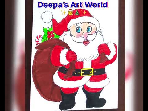 Christmas Drawing Easy Steps / Merry Christmas Drawing / Christmas Drawing for beginners