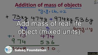 Add mass of real life object (mixed units)