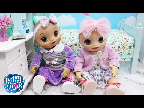 BABY ALIVE GÊMEAS NINA E HANNA DORMIRAM NO QUARTO DA MAMÃE