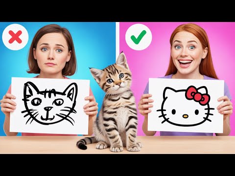 Rich vs Poor Students! 🤓 Masterpiece Drawing Challenge Using Only One Color!