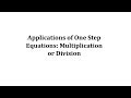 Understanding One-Step Equations