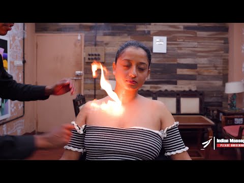 Intense Fire and Hot Oil Shoulder Massage ASMR   Indian Massage