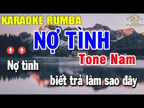 Nợ Tình Karaoke Tone Nam ( Dm ) Nhạc Sống Rumba | Trọng Hiếu