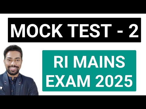 MOCK TEST - 2 || OSSSC RI MAINS EXAM 2025 || BY SUNIL SIR