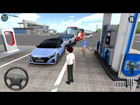 Bus and Cars on Gas Station In Korea - 3D Driving Class Simulator 2 - Android Gameplay