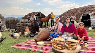Extreme Nomadic Life in Iran’s Mountains! Cooking in the Wild & Caring for Cattle