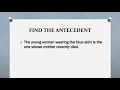 Understanding Antecedents and Pronouns