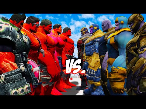 TEAM RED HULK VS TEAM THANOS - EPIC SUPERHEROES WAR