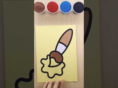 Sand painting paintbrush #art #shorts #coloring #kids
