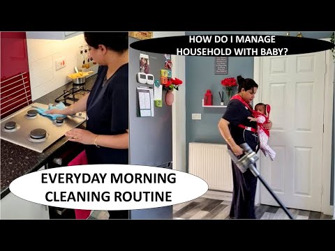 Everyday Morning Cleaning Routine In 40 Mins | How Do I Manage Daily Cleaning with Baby?