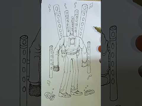 How to draw Titan fluteman ขั้นตอนวาดไททันขลุยแมน  #thshortscpm #ไปกับshorts #วันนี้ที่shorts