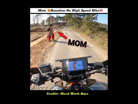 MOM 😍 REACTION ON HIGH SPEED BIKE 🏍️DUKE 39T || #ytshorts #shorts #motovlog #duke390 #vlogs