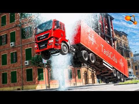 Cars vs Geyser - BeamNG drive