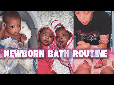 Newborn Twins Bath Routine | Getting Rid Of Baby Acne