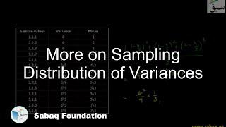 More on Sampling Distribution of Variances