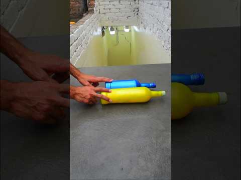 Yellow Or Blue Breaking glass bottle โ ๏ธ๐ฅ Crushing Crunchy & Soft Things #shorts #asmr #satisfying