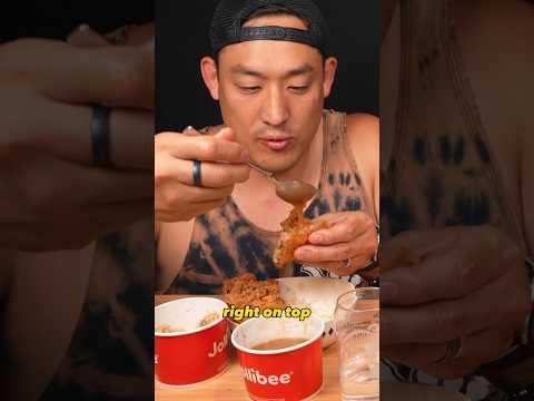 Jollibee chicken skin hack - had to try it after seeing everyone do this 🔥