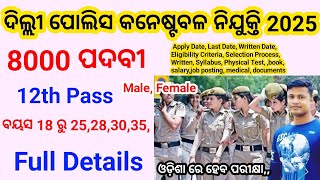Delhi Police Constable Recruitment 2025 , Eligibility Criteria Selection Process 12th job