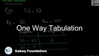 One Way Tabulation