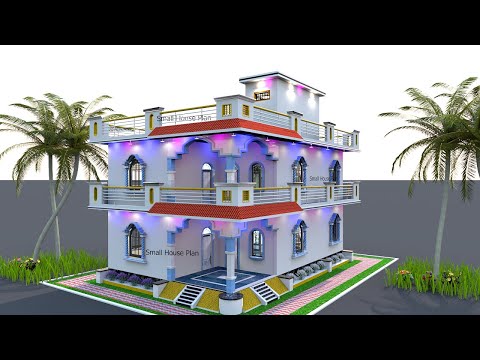 15 से 20 लाख में दो मंजिला घर का नक्शा | 3 BHK Simple Low Budget House | Double story Design