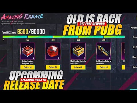 Get Free mini Materials & Other Rewards | Amazing Rebate Release Date | PUBGM