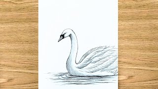 Beautiful Swan Drawing | Easy Pencil Sketch for Beginners