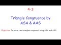 Triangle Congruence: ASA & AAS Methods