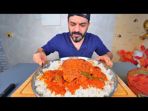 اكل دجاجة بصلصة تكة ماسالا الهندية الشهيرة الحارة موكبانغ  Indian Tikka Masala Whole Chicken