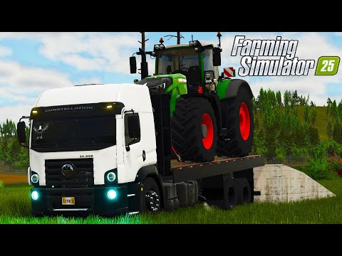 TRANSPORTANDO O NOVO TRATOR DO VIZINHO , MUITO TRABALHO PELA FRENTE - Farming Simulator 25 | EP.34