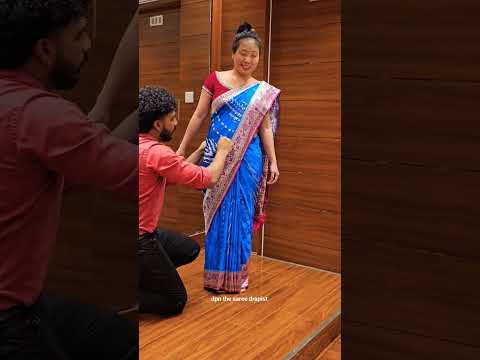 hand prepleat saree draping