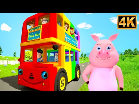 Rainbow Wheels on the Bus, Colorful Bus Song for Kids