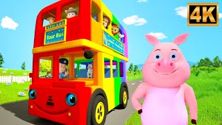 Rainbow Wheels on the Bus, Colorful Bus Song for Kids