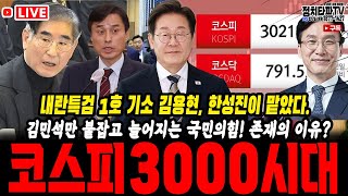 🔴 (속보) 이재명 주가 3000 돌파! 내란 특검은 김용현 기소, 야당은 김민석 흔들기…대반격 시작됐다!