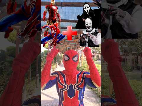 Spiderman and Ironman + Scream and Terrifier Clown = Marvel Animation #spiderman #marvel
