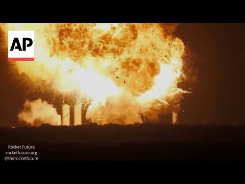 YouTube video thumbnail: SpaceX Starship Rocket Explodes During Static Fire Test in Texas